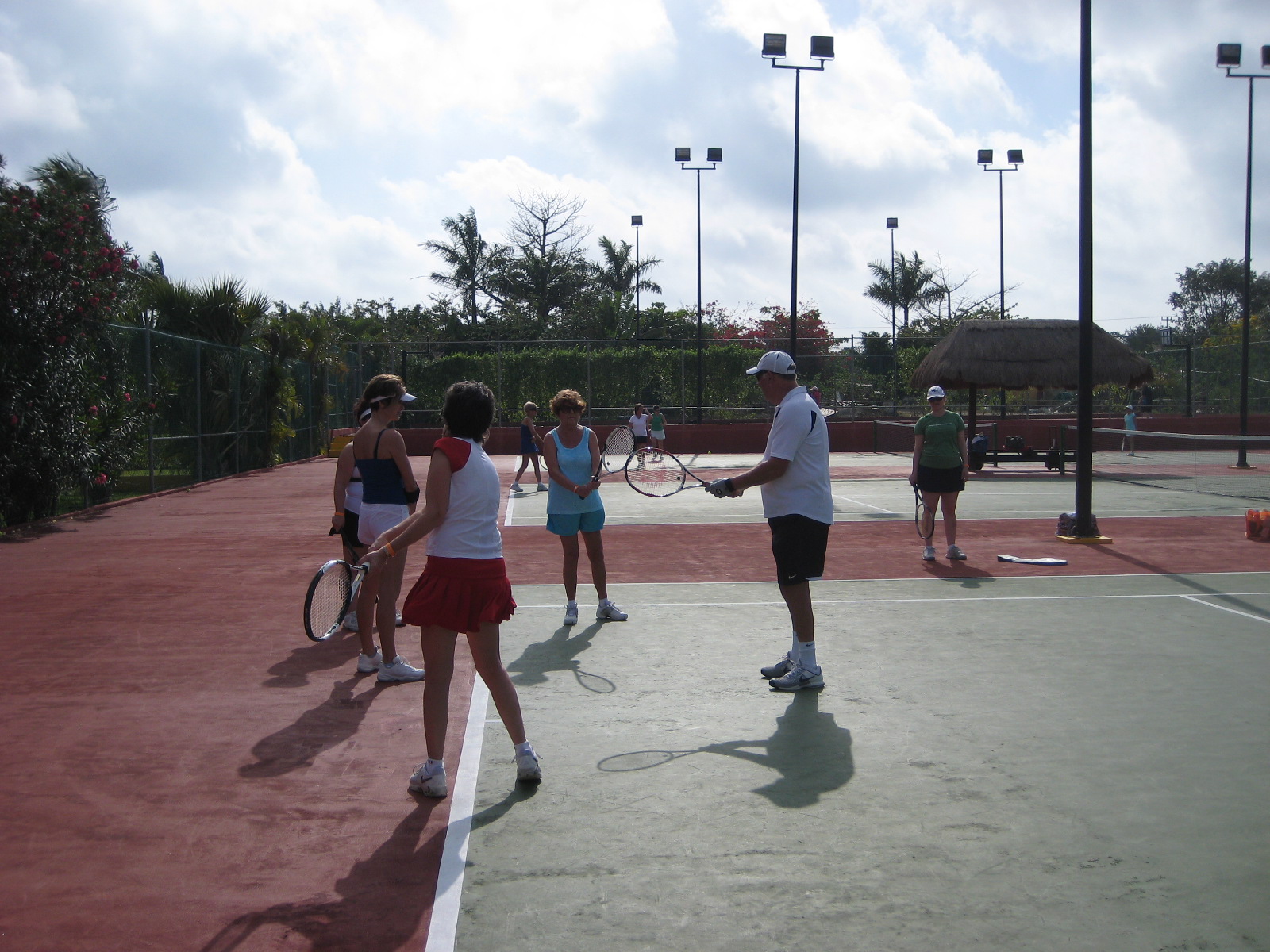 Tennis with Owen in Cozumel